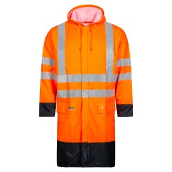  Hi-Vis Lang Regnjakke i PU kvalitet