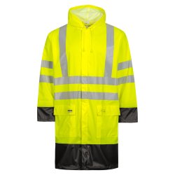  Hi-Vis Lang Regnjakke i PU kvalitet