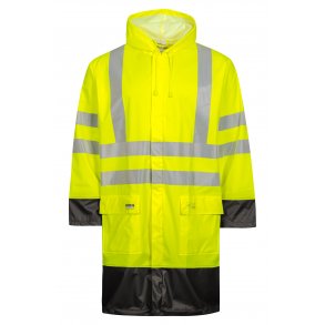  Hi-Vis Lang Regnjakke i PU kvalitet