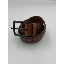 Flettet Lderblte 85 cm Brun