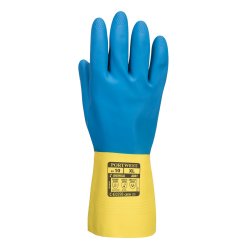 A801 - Dobbelt dyppet latex handske Yellow/Blue
