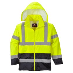 Hi-Vis Klassisk Kontrast Regn Jakke