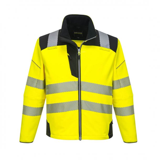 PW3 Hi-Vis Softshell Jakke L Gul / Sort