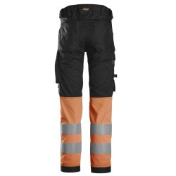 High-Vis arbejdsbukser med stretch uden hylsterlommer, klasse 1