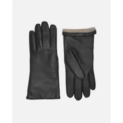 Skindhandske med varmt Strikfoer