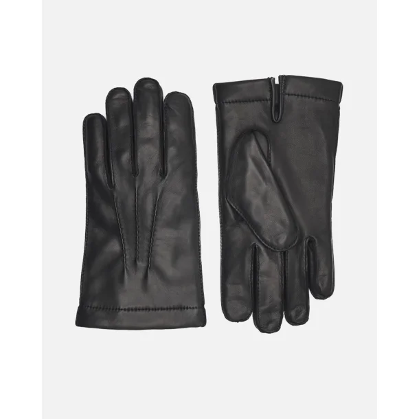 Skindhandske med varmt Strikfor