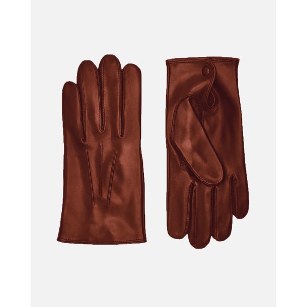 Skindhandske med strikfor 10&frac12; Cognac