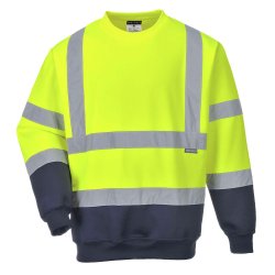 B306 - Two Tone Hi-Vis Sweatshirt Orange/Marine