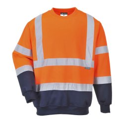 B306 - Two Tone Hi-Vis Sweatshirt Orange/Marine