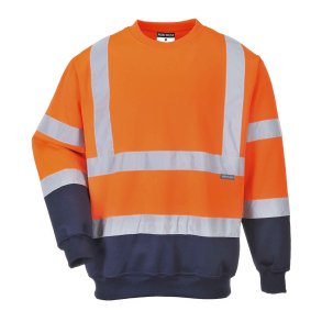 B306 - Two Tone Hi-Vis Sweatshirt Orange/Marine