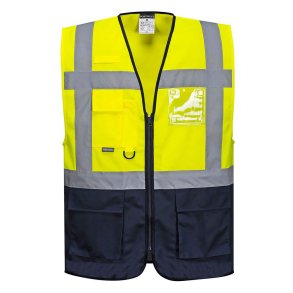 C476 - Warsaw hi-vis vest Gul/Marine 2XL