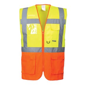 S376 - Prague Executive Vest Gul/Orange str. XL