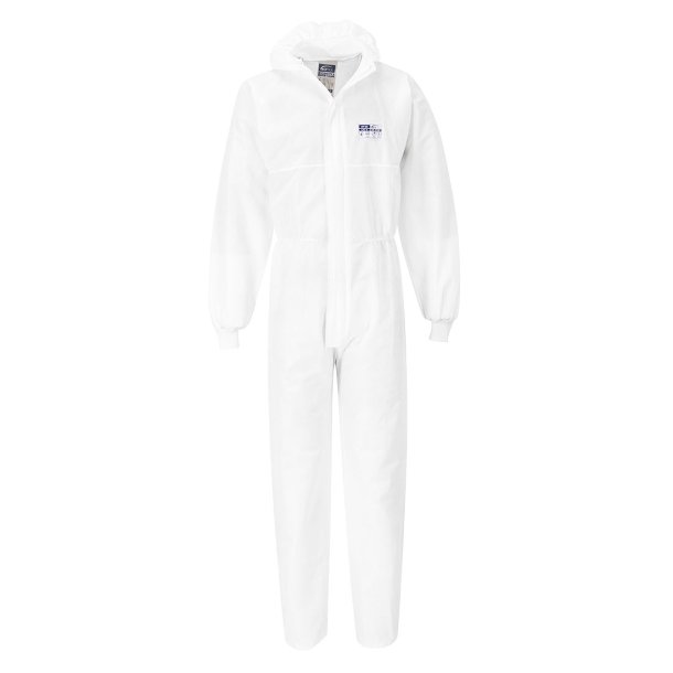ST35 - BizTex SMS Engangsdragt med Strikket Manchet Type 5/6 Hvid